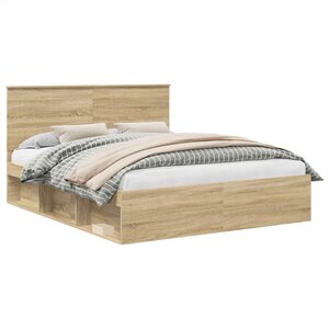 vidaXL Cadre de lit Sonoma 160 x 200 cm Bois de pin massif