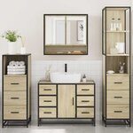 vidaXL Ensemble de meubles de salle de bain 4 Pièces chêne sonoma
