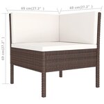 Vidaxl salon de jardin 9 pièces avec coussins résine tressée marron