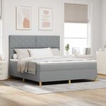 vidaXL Lit à ressorts avec matelas Gris clair 180 x 200 cm tissu