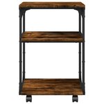 vidaXL Support d'imprimante à 3 niveaux chêne fumé 43x48x64 cm