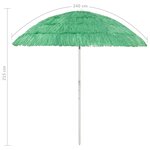 vidaXL Parasol de plage Hawaii Vert 240 cm