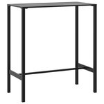 vidaXL Table de bar noir 100x50x110 cm acier enduit de poudre