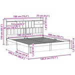 vidaXL Lit bibliothèque sans matelas blanc 180x200 cm bois pin massif