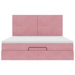 vidaXL Cadre de lit ottoman avec matelas rose 160x200 cm velours