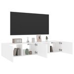 vidaXL Meubles TV muraux avec lumières LED 2 Pièces blanc 80x35x31 cm