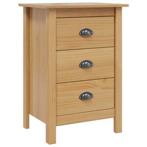 vidaXL Cabinet de chevet avec tiroir HILL Marron miel 46 x 35 x 65 cm