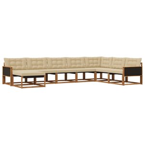 vidaXL Ensemble de canapés d'extérieur 8 Pièces Naturel et Beige