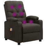 vidaXL Fauteuil de massage Taupe Tissu