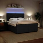 vidaXL Sommier à lattes de lit avec matelas Noir 180x200 cm Velours