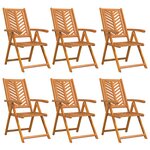 vidaXL Chaises de jardin inclinables 6 Pièces en bois acacia massif