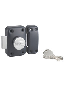 THIRARD - Verrou à bouton Transit 2 pour porte d'entrée cylindre 45mm 4 clés anthracite - THIRARD