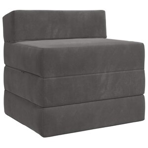 vidaXL Canapé-lit pliable Gris foncé 200 x 70 x 15 cm Velours