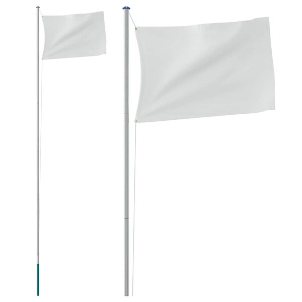 vidaXL Mât de drapeau sectionnel Argenté 6 08 m Aluminium