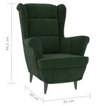 vidaXL Fauteuil vert foncé velours