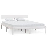 vidaXL Cadre de lit Blanc Bois de pin massif 160x200 cm