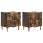 vidaXL Cabinet de chevet 2 Pièces Chêne fumé 43 x 34 5 x 48 cm