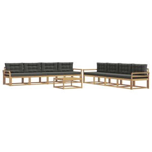 vidaXL Ensemble de canapés d'extérieur 9 pc Blanc et anthracite