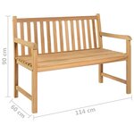 vidaXL Banc de jardin 114 cm Bois de teck solide