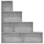 vidaXL Bibliothèque/Séparateur de pièce Gris béton Bois d'ingénierie