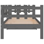 vidaXL Lit de jour Gris 90x190 cm Bois de pin massif