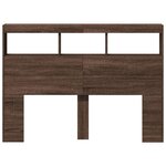 vidaXL Armoire tête de lit avec LED chêne marron 140x17x102 cm
