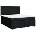 vidaXL Sommier à lattes de lit avec matelas Noir 180x200 cm Tissu