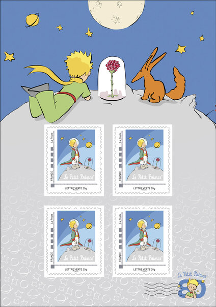 Collector 4 timbres - Le Petit Prince - Lettre Verte
