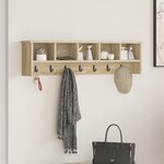 vidaXL Porte-manteau mural avec étagère Montage mural avec stockage Chêne sonoma 100 x 16 x 26 cm