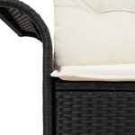 vidaXL Sofa de jardin 2 places avec coussins en poly rattan noir