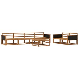 vidaXL Ensemble de canapés d'extérieur 7 Pièces Naturel