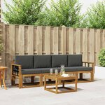 vidaXL Ensemble de canapés d'extérieur 5 Pièces Naturel et Anthracite