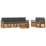 vidaXL Ensemble de canapés d'extérieur 7 Pièces Naturel et Anthracite