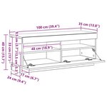 vidaXL Meuble TV avec lumières LED chêne marron 100x35x40 cm