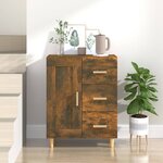 vidaXL Buffet Chêne fumé 69 5x34x90 cm Bois d'ingénierie
