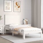 vidaXL Cadre de lit sans matelas blanc bois de pin massif