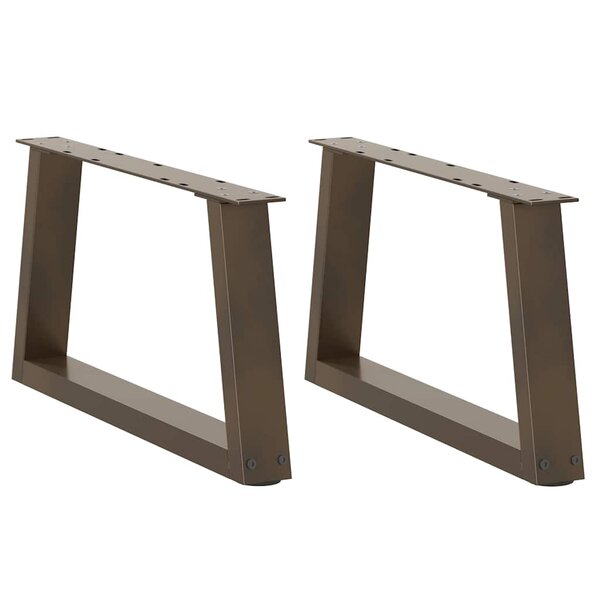 vidaXL Pieds de table basse en forme de V  2 pièces  acier naturel  70 x (30-31 3) cm