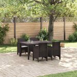 vidaXL Ensemble de salle à manger pour jardin 5 Pièces Marron Rattan Polt