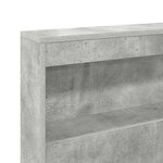 vidaXL Lit Bibliothèque Gris béton 160 x 200 cm Bois d'ingénierie