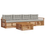 vidaXL Ensemble de canapés d'extérieur 5 pc Gris Naturel et Clair