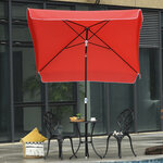 Parasol inclinable rectangulaire métal polyester haute densité 2L x 2l x 2 6H m rouge