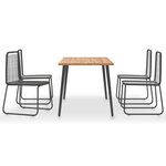Vidaxl mobilier à dîner d'extérieur 5 pièces acacia et résine tressée