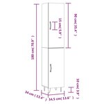 vidaXL Buffet haut Gris béton 34 5x34x180 cm Bois d'ingénierie