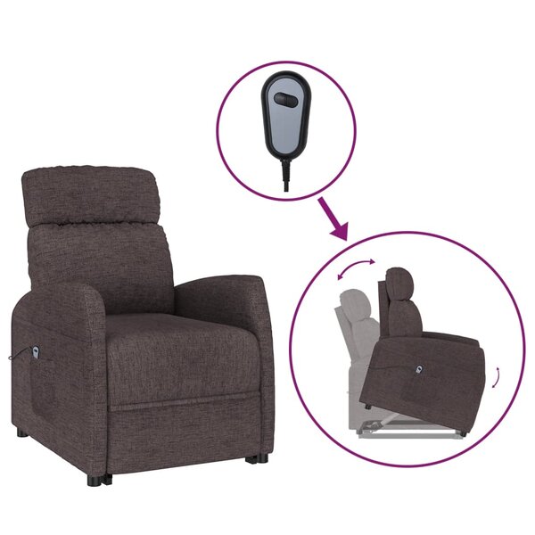 vidaXL Fauteuil Marron foncé Tissu