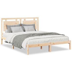 vidaXL Cadre de lit extra long sans matelas 140x220 cm bois massif