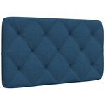 vidaXL Coussin de tête de lit bleu 90 cm tissu