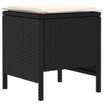 vidaXL Ensembles de meubles avec oreiller 8 Pièces Noir et Crème Rotin PE