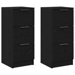 vidaXL Buffets 2 Pièces Chêne Noir 30x30x70 cm Bois d'ingénierie