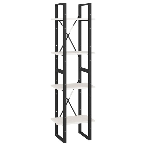 vidaXL Bibliothèque à 4 niveaux blanc 40x30x140 cm bois de pin massif