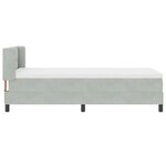 Lit à ressort avec matelas vidaXL Gris clair 100x200 cm Velours
